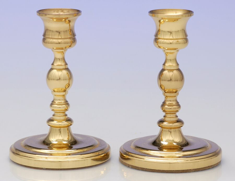 Brass Candlesticks Pair of 4" Candlesticks by Baldwin Brass-1