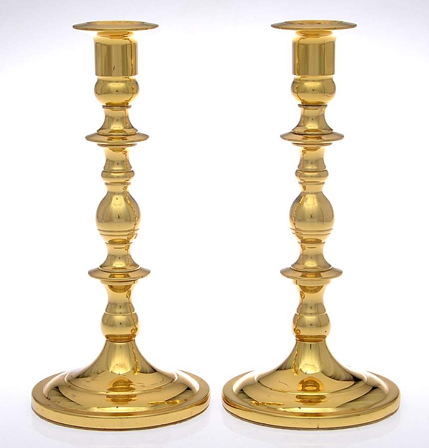 Brass Candlesticks Pair of 9" Candlesticks by Baldwin Brass-1