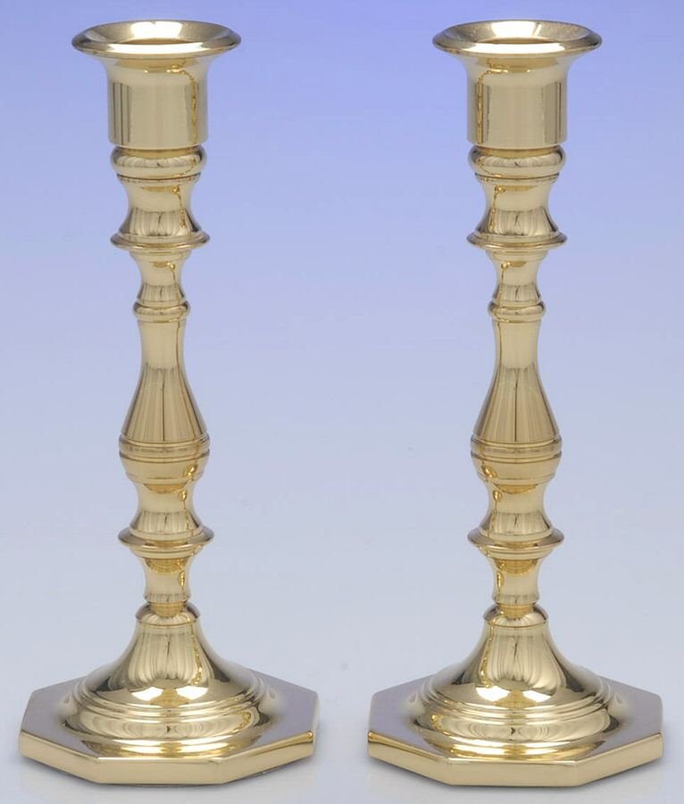 Brass Candlesticks Pair of 7" Candlesticks by Baldwin Brass-1