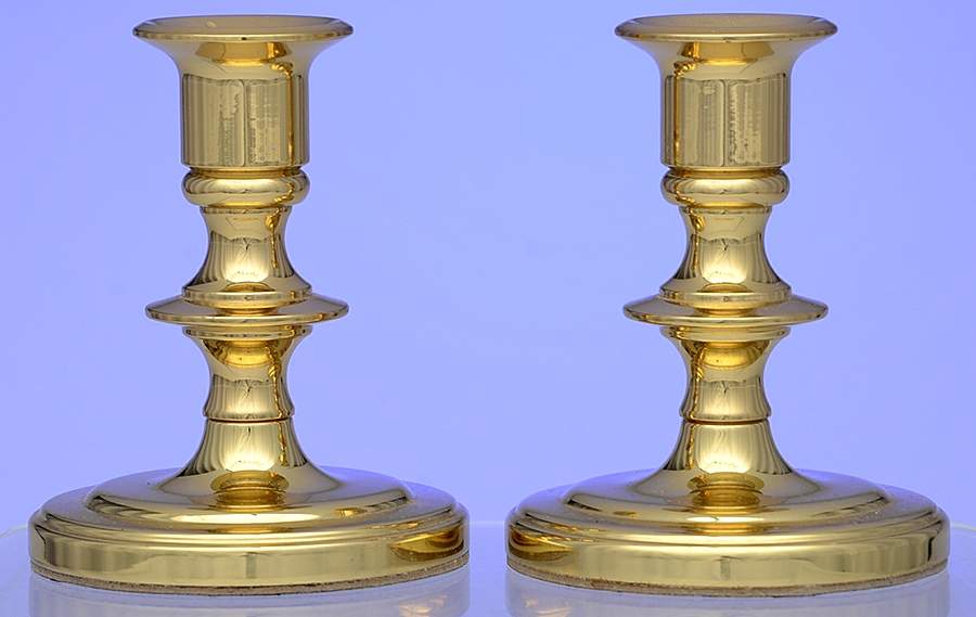 Brass Candlesticks Pair of 4" Candlesticks by Baldwin Brass-1