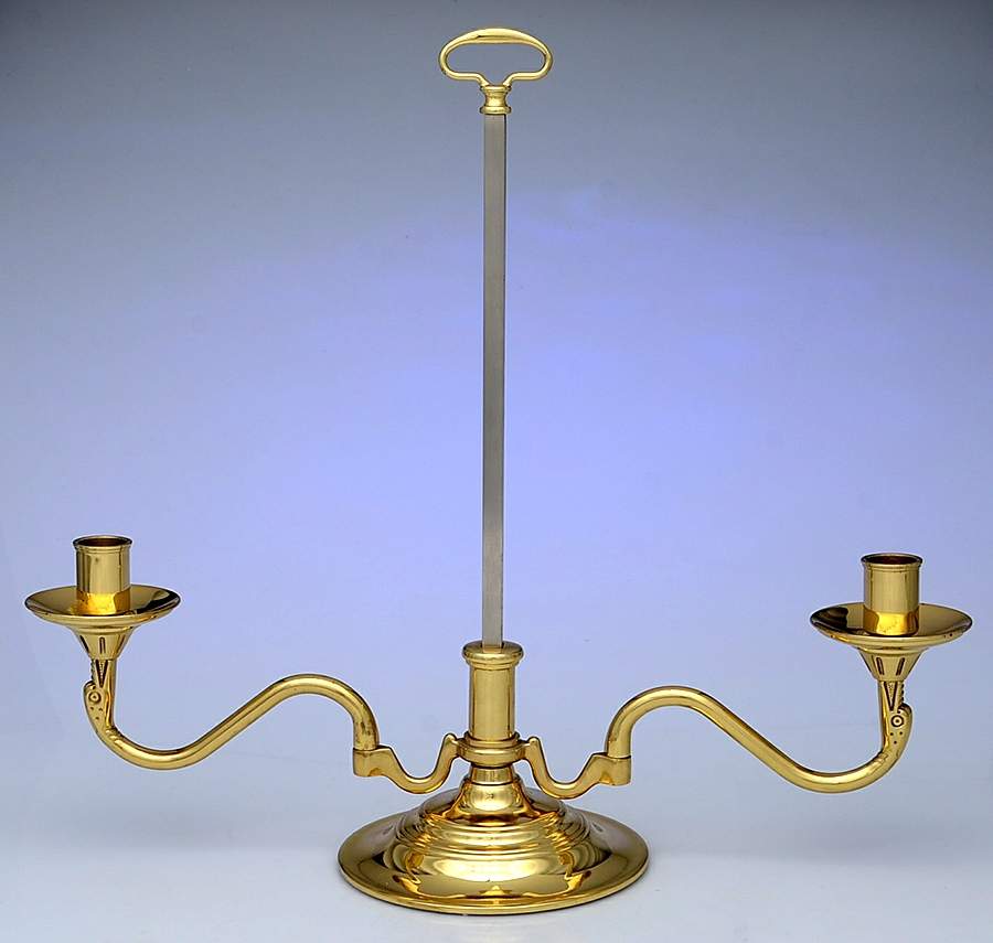Brass Candlesticks 2 Arm Serpentine Candelabra by Baldwin Brass-1
