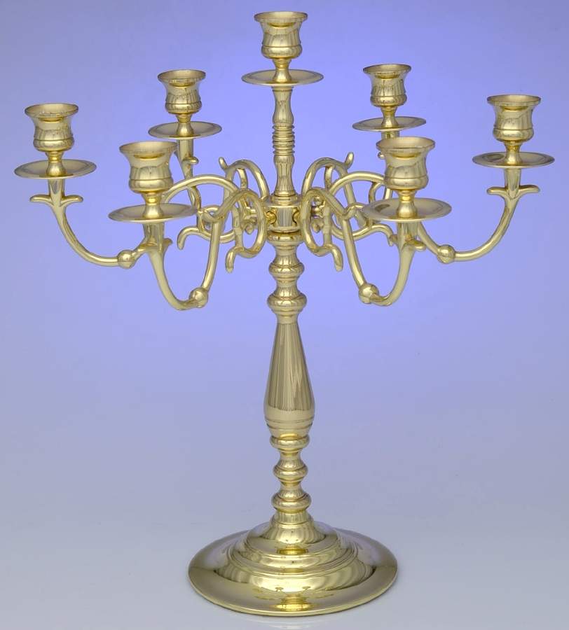 Brass Candlesticks 7 Light Candelabra by Baldwin Brass-1