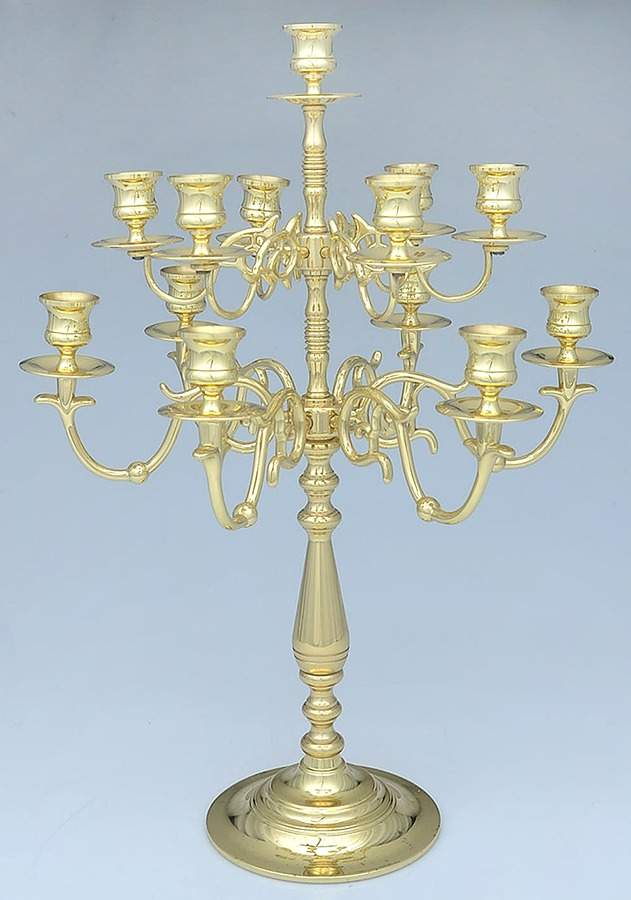Brass Candlesticks 13 Light Candelabra by Baldwin Brass-1