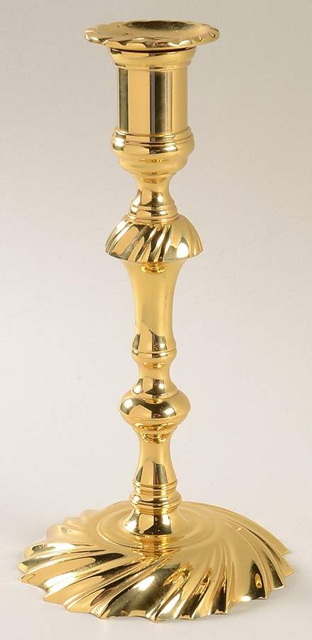 Brass Candlesticks Candlestick with Bobeche by Baldwin Brass-1