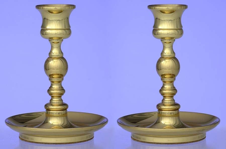 Brass Candlesticks Pair of 4" Console Candleholders by Baldwin Brass-1