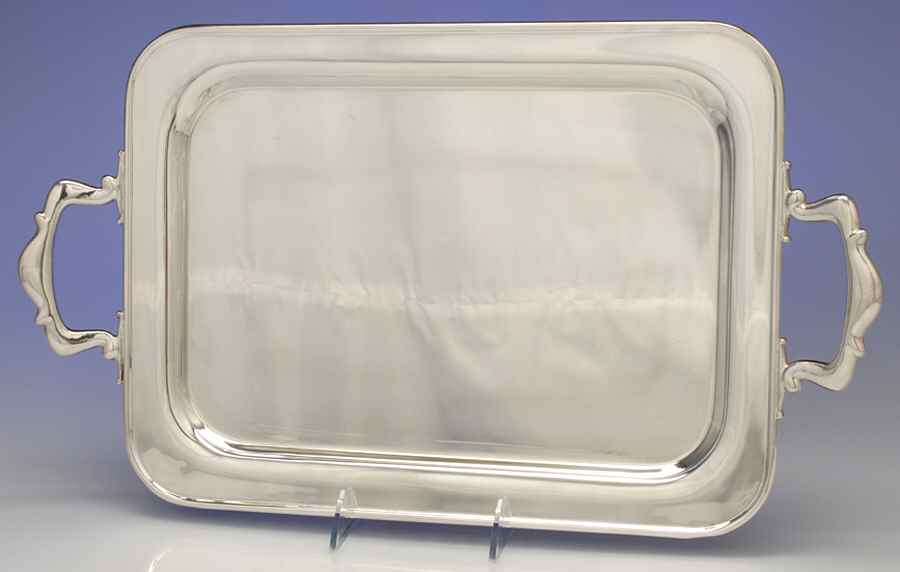 1098 (Silverplate, Hollowware) 15" Handled Rectangular Tray by Benedict-1