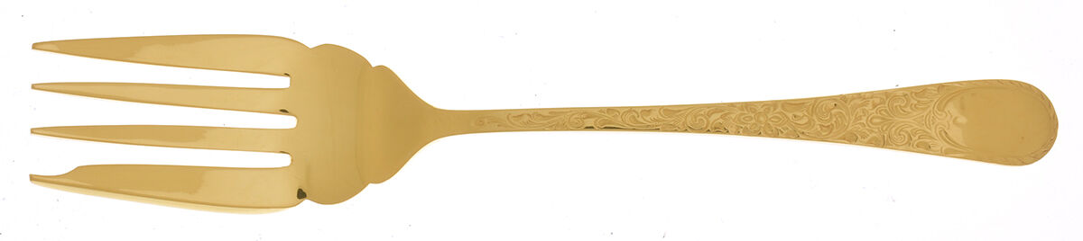 Golden London Engraved (Str, Gold Vermeil) Individual Salad Fork by Birks Silver-1