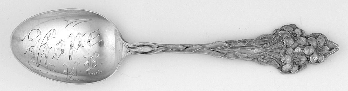 BMS44 (Sterling) Souvenir Spoon (Five O'Clock) by Baker Manchester-1