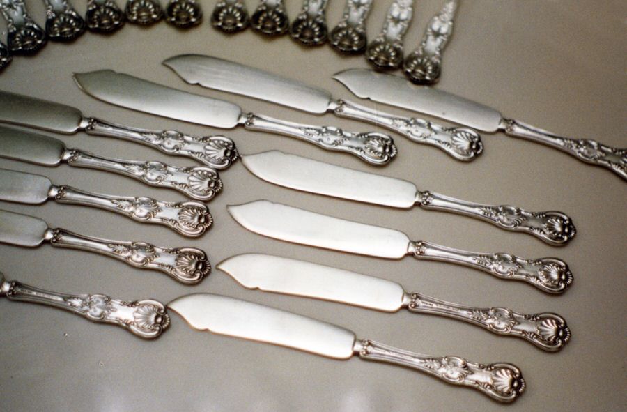 BTF10 (Sterling) Individual Solid Fish Knife by Black Starr & Frost-1