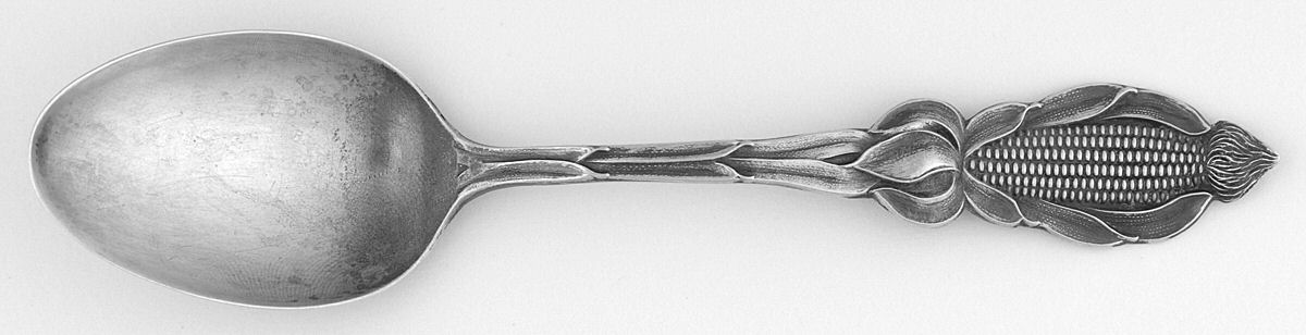 Plant Series-Non Floral (Sterling) Five O'Clock Teaspoon by Baker Manchester-1