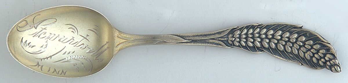 Plant Series-Non Floral (Sterling) Souvenir Spoon (Five O'Clock) by Baker Manchester-1