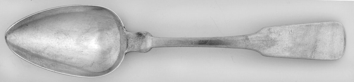 Coin Silver Flatware Tablespoon (Serving Spoon) by Benjamin & Samuel Demilt-1