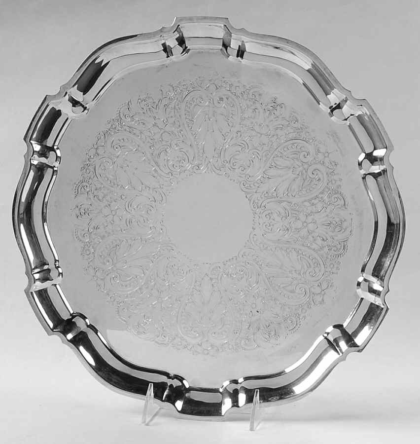 61 (Silverplate, Hollowware) 13" Round Tray by Bristol Plate -1