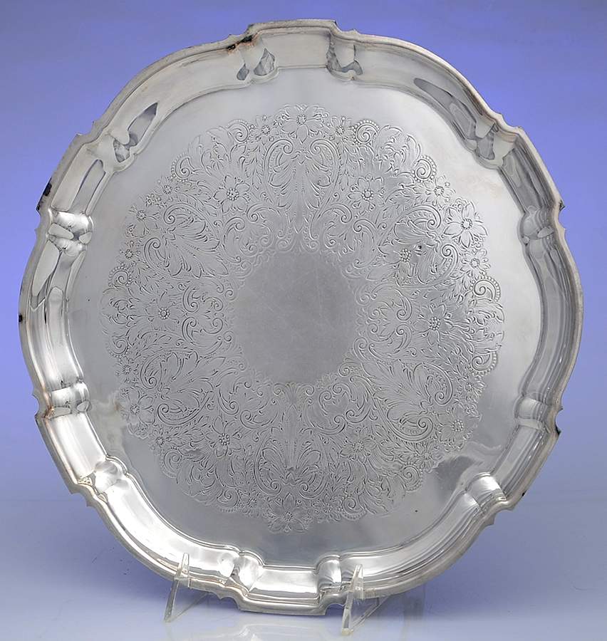 61 (Silverplate, Hollowware) 12" Round Tray by Bristol Plate -1