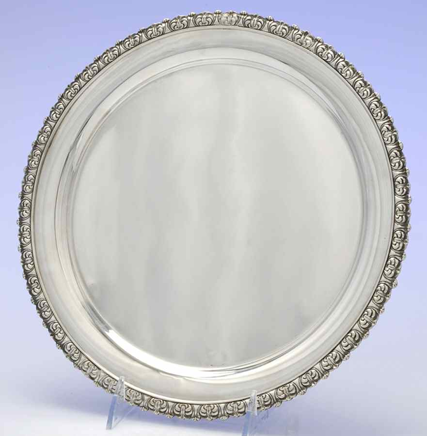 Sterling Hollowware 11" Round Tray by Bigelow, Kennard & Co.-1