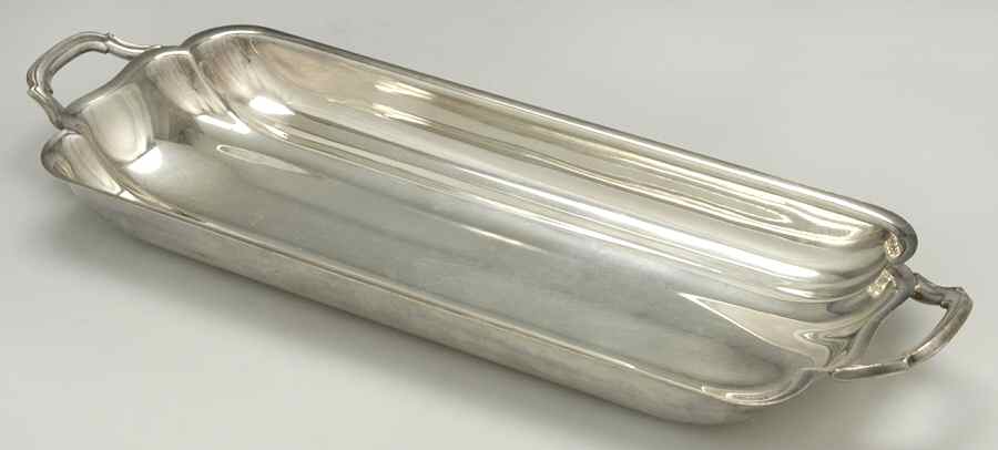 100 (Silverplate, Hollowware) Plated Bread Tray with Handle by Bristol Plate -1