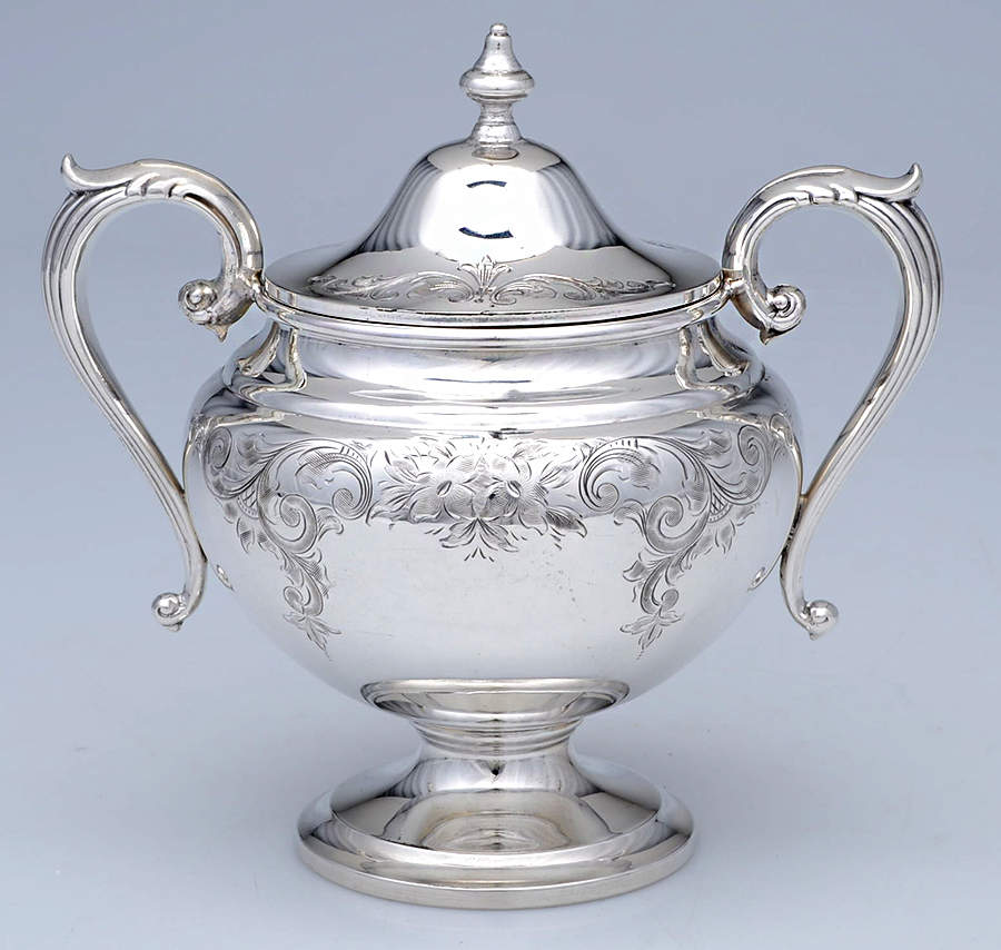66-2 (Sterling, Hollowware) Sugar Bowl & Lid by Birks Silver-1