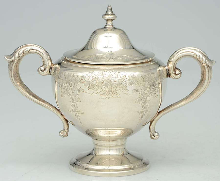 66-2 (Sterling, Hollowware) Sugar Bowl & Lid by Birks Silver-1