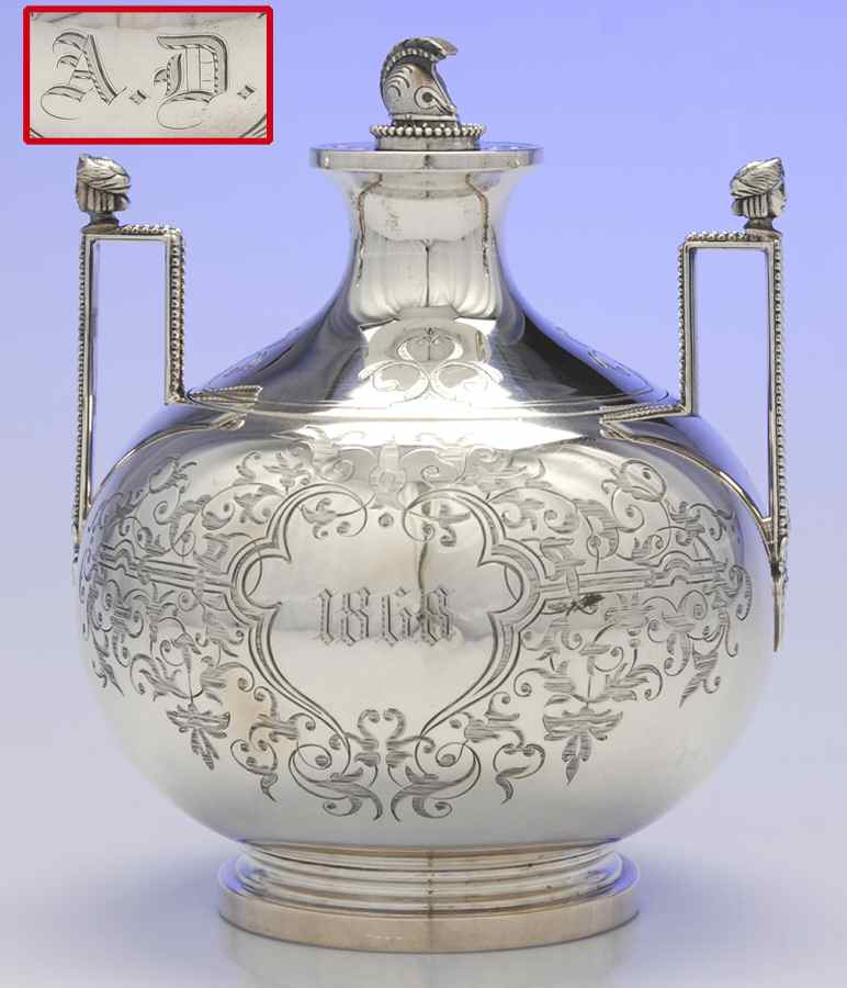 BBK9 (Sterling, Hollowware) Sugar Bowl & Lid by Ball Black & Co-1