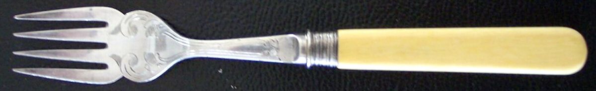 BBS6 (Silverplate) Individual Solid Fish Fork W/Bright Cut by Barker Bros Ltd. Flatware-1