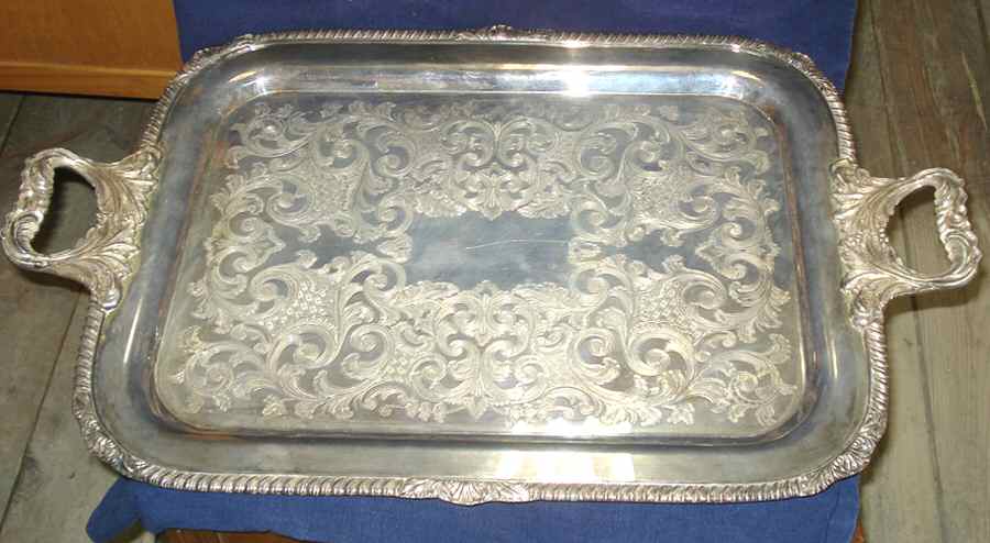 2622 1-2 (Silverplate, Hollowware) Silverplate Waiter Tray by Benedict-1