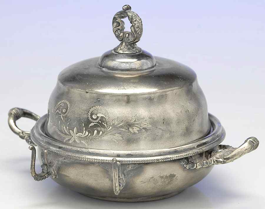 88 (Silverplate, Hollowware) Plated Covered Round Butter by Benedict-1