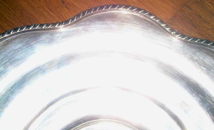 33340 (Silverplate, Hollowware) Round Silverplate Tray by Barker Bros Ltd. Flatware-1