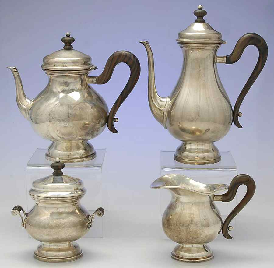 1191 (Sterling, Hollowware) 4 Piece Tea Set (SCP, STP, SCR, SSU) by Buccellati-1