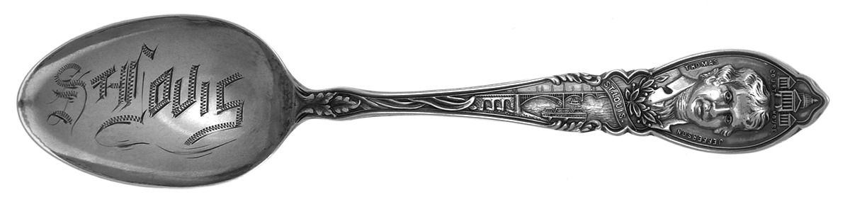 States & Cities Souvenir Spoons(Sterling) Missouri Five O'Clock Spoon by Baker Manchester-1