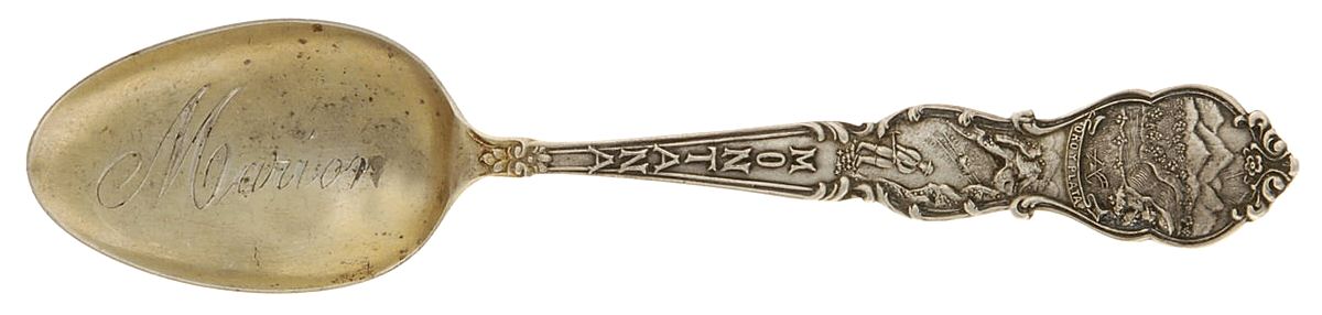 States & Cities Souvenir Spoons(Sterling) Montana Five O'Clock Spoon by Baker Manchester-1