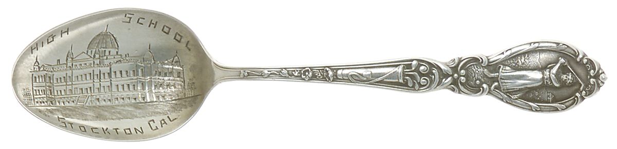 States & Cities Souvenir Spoons(Sterling) California Five O'Clock Spoon by Baker Manchester-1
