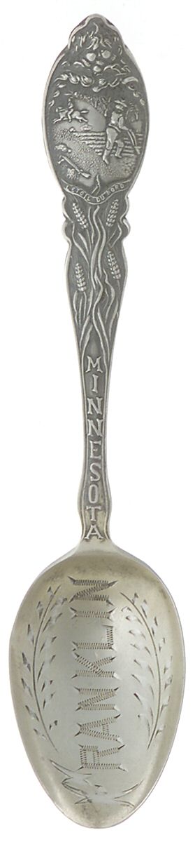 States & Cities Souvenir Spoons(Sterling) Minnesota Five O'Clock Spoon by Baker Manchester-1