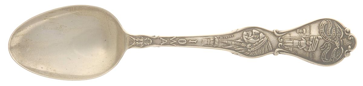 States & Cities Souvenir Spoons(Sterling) Iowa Five O'Clock Spoon by Baker Manchester-1