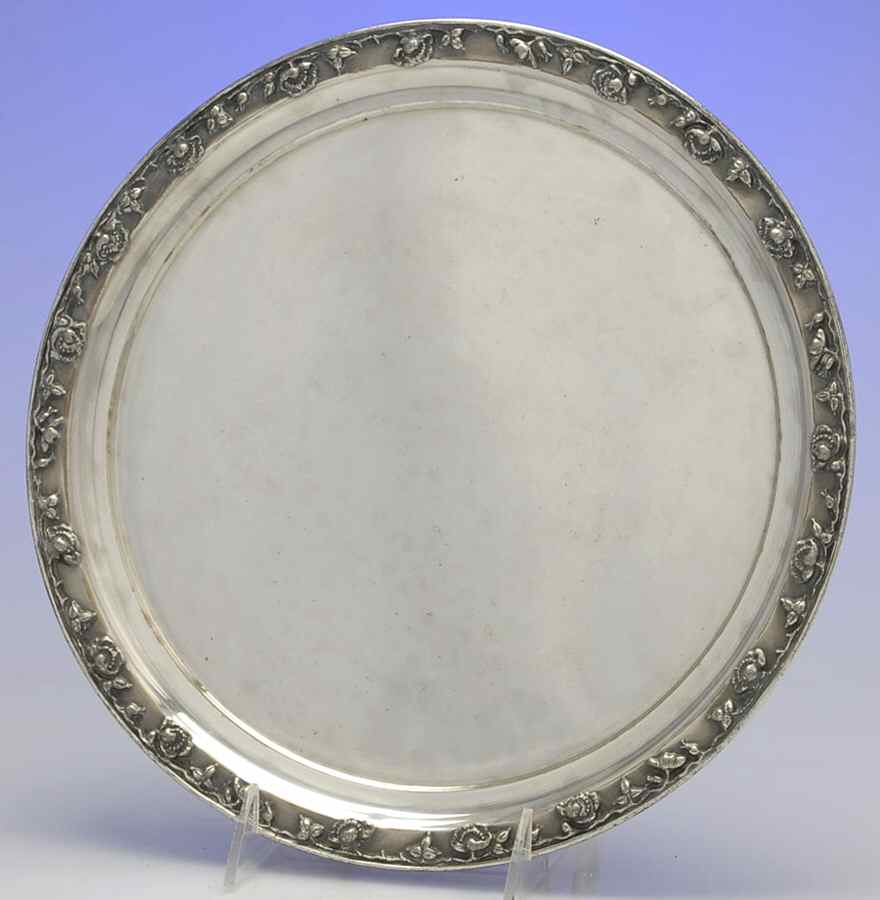 4410-11 (Silverplate, Hollowware) 11" Round Tray by Barbour Silver (USA)-1