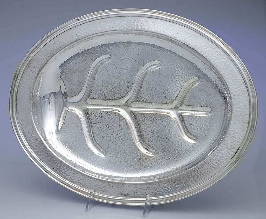 3743 (Silverplate, Hollowware) Meat Platter with Well Tree by Bernard Rice's Sons-1
