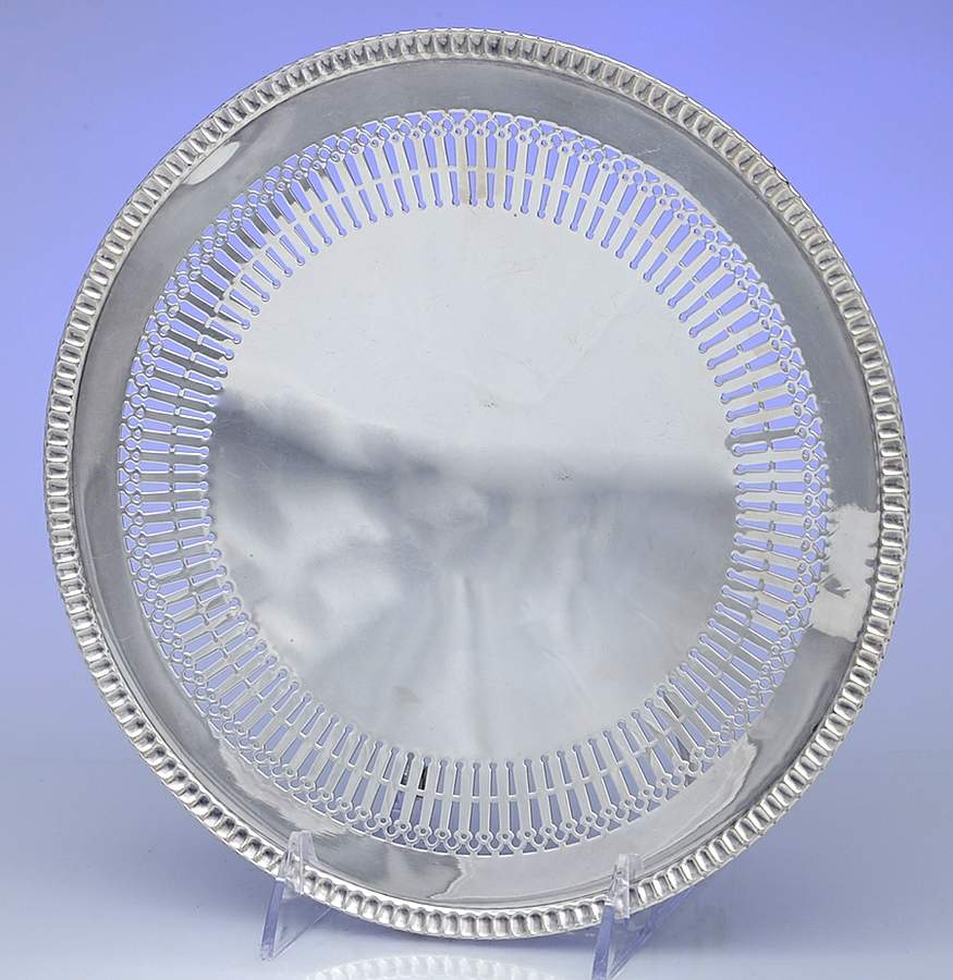 6598-4 (Silverplate, Hollowware) Silverplate Footed Cake Plate by Bernard Rice's Sons-1