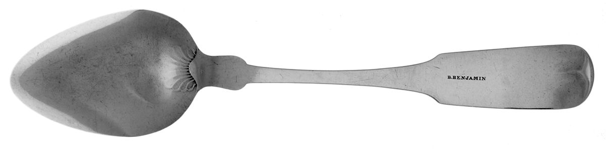 Coin Silver Flatware Tablespoon (Serving Spoon) by Barzillai Benjamin-2