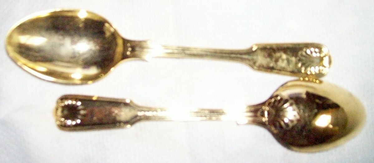 Fiddle Thread and Shell(Gold Elc) Teaspoon by George Butler-1