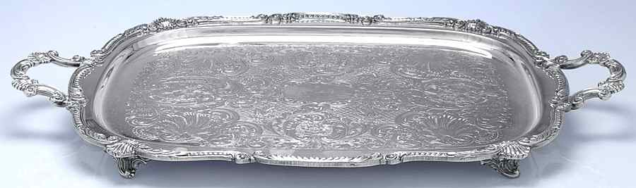 BIM18 (Silverplate, Hollowware) 22" Waiter Tray by Birmingham Silver Co-1