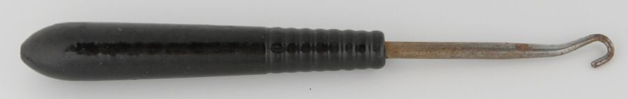 Stainless Hollowware Button Hook Small Solid Piece by Bakelite-1