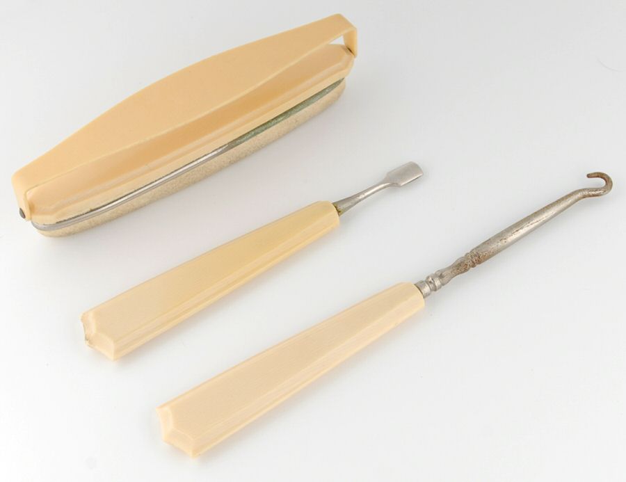 Stainless Hollowware 3 Pc Vanity Set by Bakelite-1