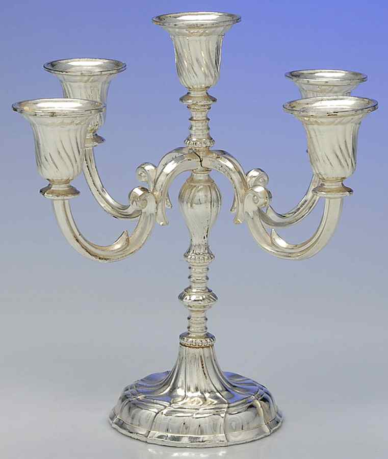 Silverplate Hollowware Small Plated 5-Light Candelabra by BMF-1