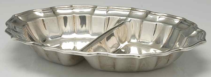 1 (Sterling, Hollowware) Sterling Oval Divided Vegetable Bowl by Birks Silver-1