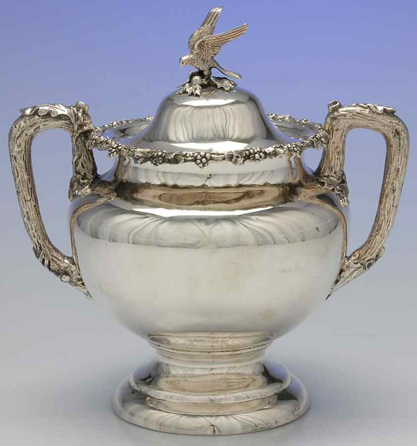 46 (Coin, Hollowware) Sugar Bowl & Lid by Bailey & Co-1