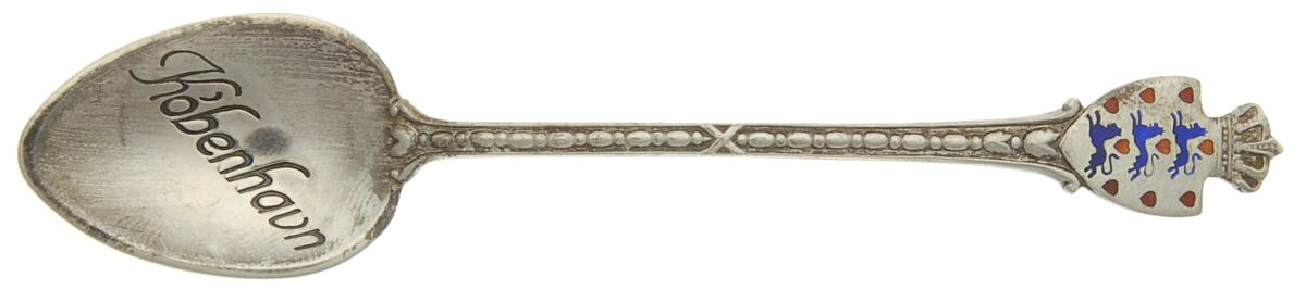 Denmark Souvenir Spoons Denmark Demitasse Spoon by Bernard Hertz Silver-1
