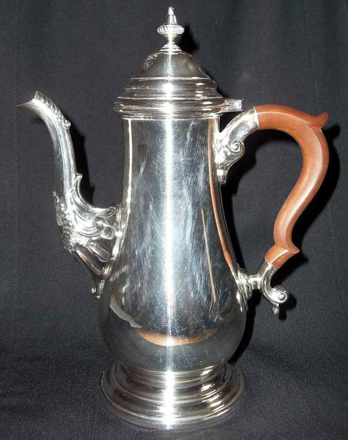1757 (Sterling, Hollowware) Brown Handle Coffee Pot by Birks Silver-1