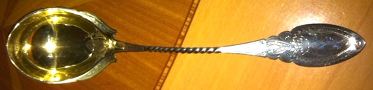 BEY11 (Sterling) Large Solid Berry/Casserole Spoon by Bailey & Co-1