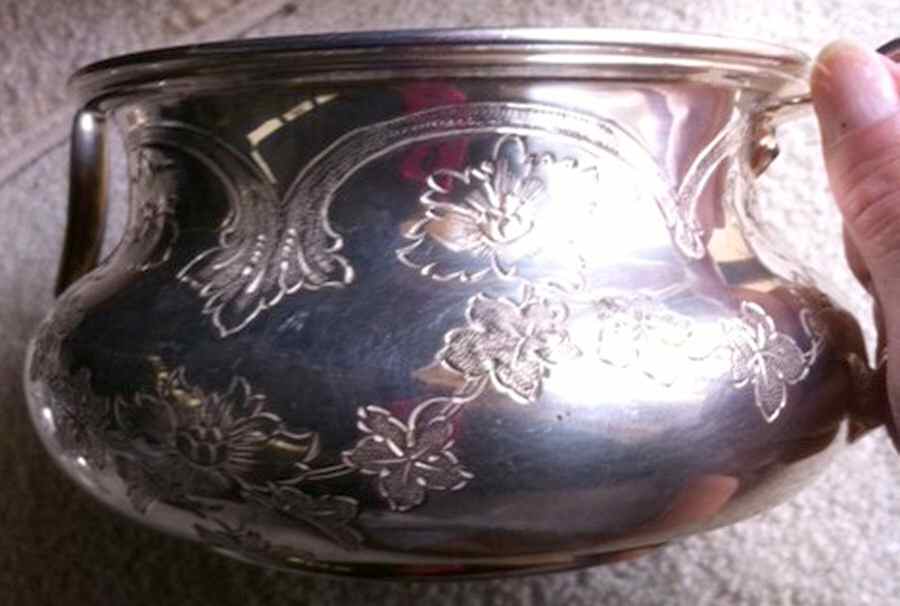 2885 (Silverplate, Hollowware) Silverplate Open Sugar Bowl by Barbour Silver (USA)-1