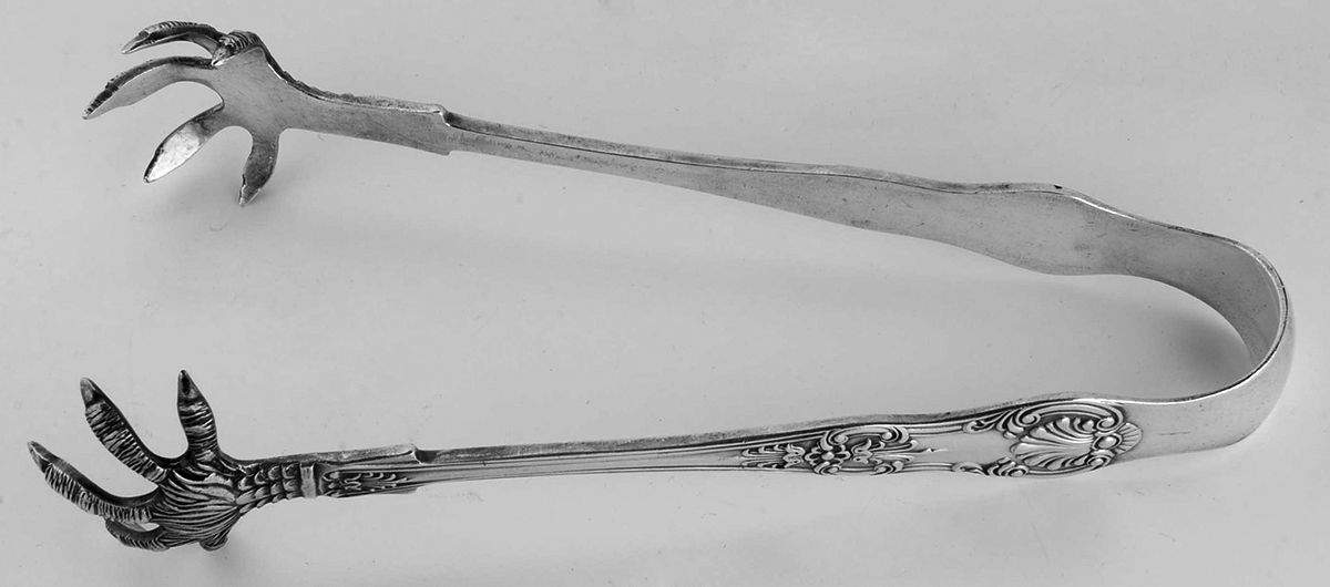Kings (Silverplate) Large Ice Serving Tongs by Barker Bros Ltd. Flatware-1