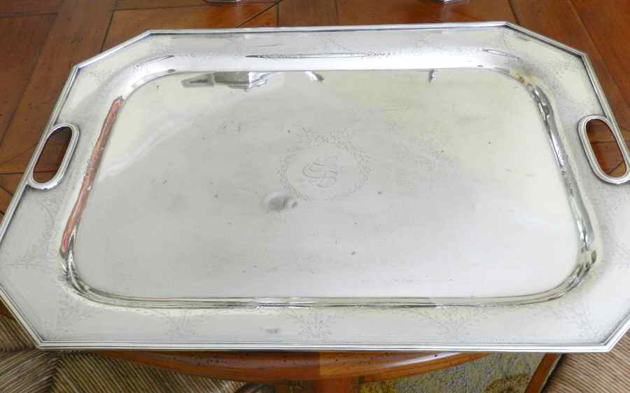 1282 (Sterling, Hollowware) Large Waiter Tray by Bixby-1